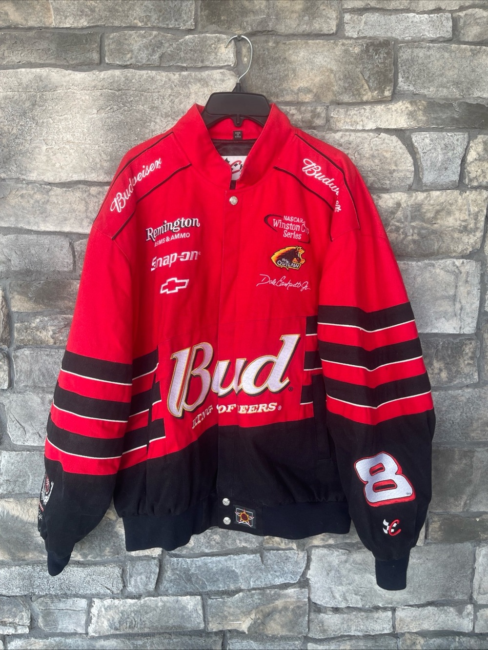 Chase Authentics Dale Earnhardt Jr Budweiser NASCAR Jacket XLRed/Black JH Design